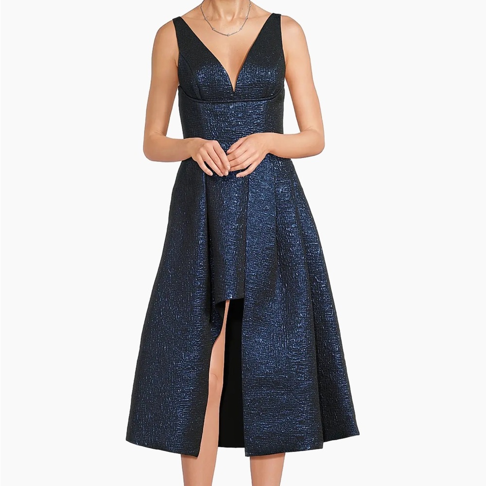 Black Halo Midnight Blue High-Low Dress